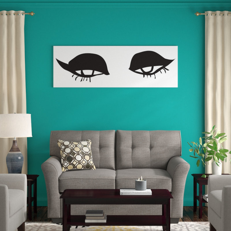 «Eyes and Lips», reproduction sur toile, H 12 po x l 36 po x P 1,5 po, Toile tendue