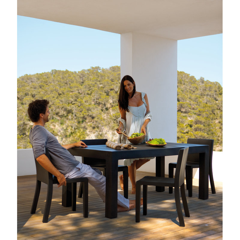 Jut Stacking Patio Dining Chair, Ecru