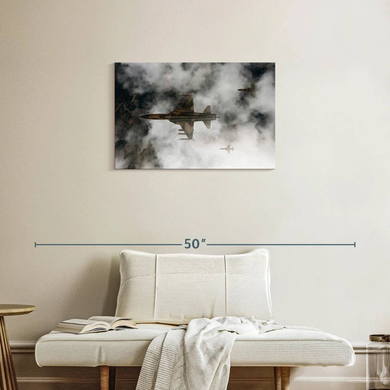 Mait Cloudy Fighter Jets, 20" H x 30" W
