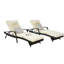 2 chaises longues inclinables d'extérieur avec coussins - 150 réglables pour bronzer - Structure en acier, 600 lb