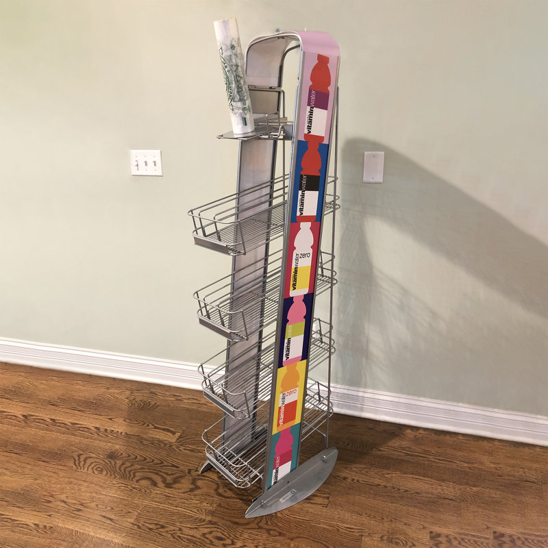 Tall Beverage Rack Water Juice Wine Display Stand, Graphics Included, Compitable With Vitaminwater 59”H X 6.5”W X 19.5”D