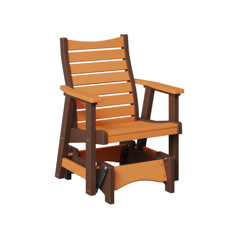 Fauteuil oscillant berlinois Berlin Premium Bristol, Mango Orange Top/Chocolate Brown Base