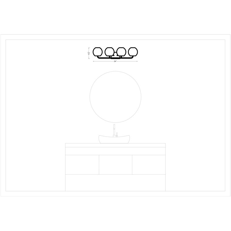 Jorund 4 - Light Dimmable Vanity Light, Chrome, No