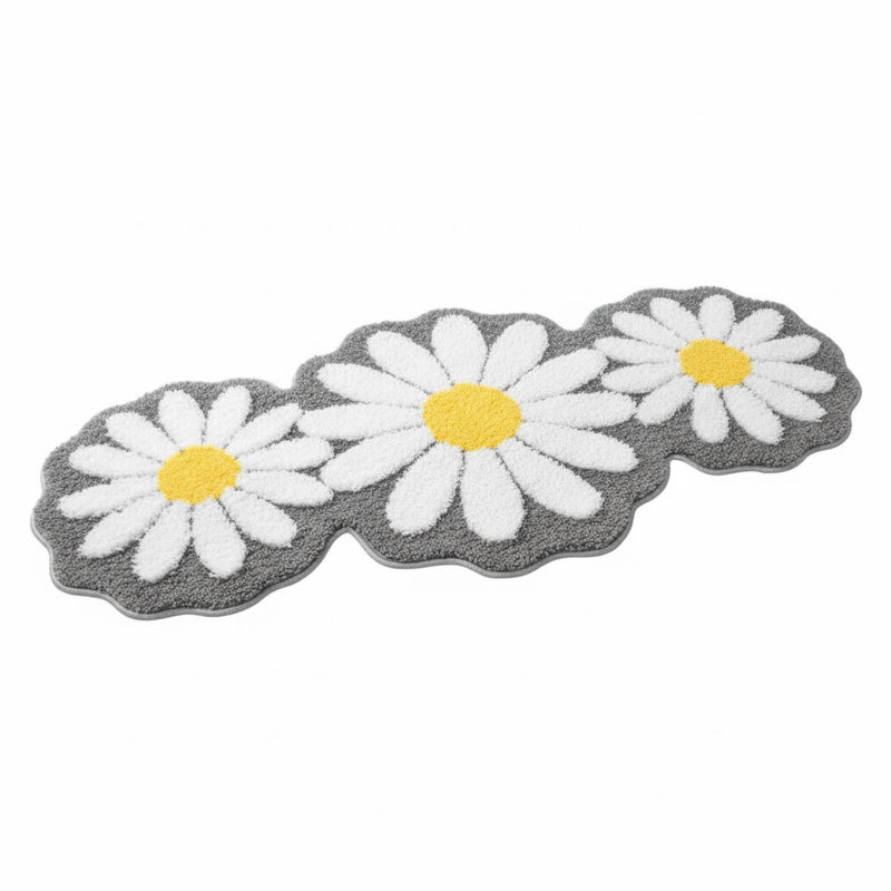 Microfiber Non-Slip Bath Mat, Grey White