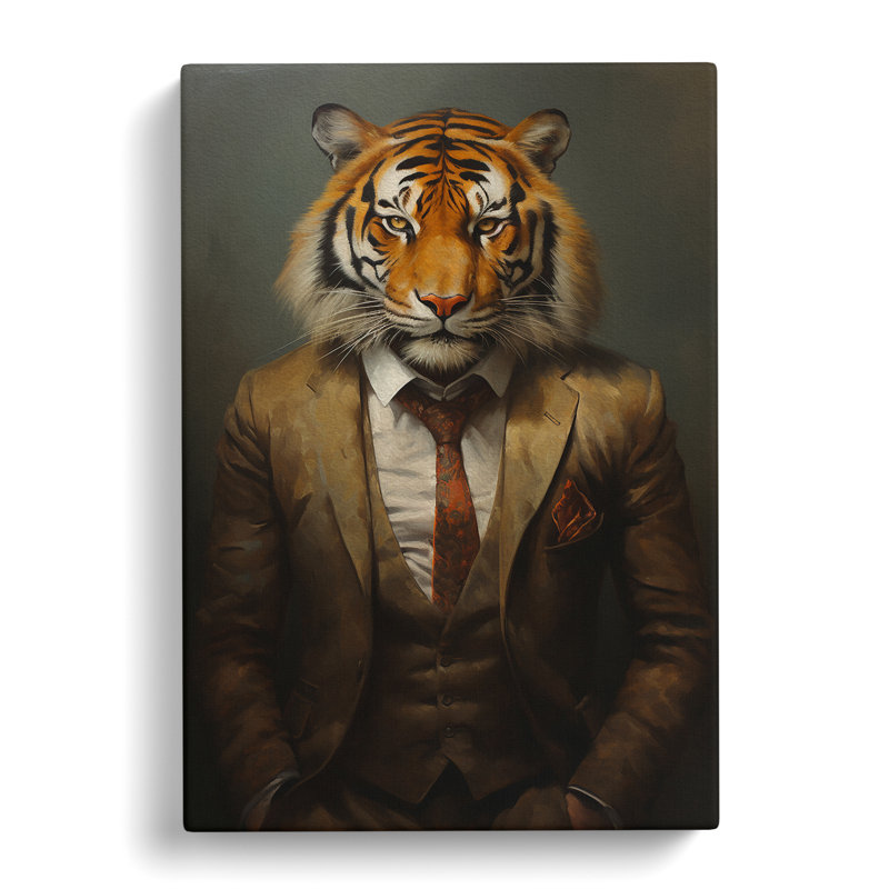 Tiger In A Suit No.2 - Wrapped Canvas, 76cm H x 50cm W x 3cm D