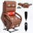 Power Brown Leatheraire Lift Recliner Chair Dual Motor Infinite Position Up To 350 LBS-1288571762