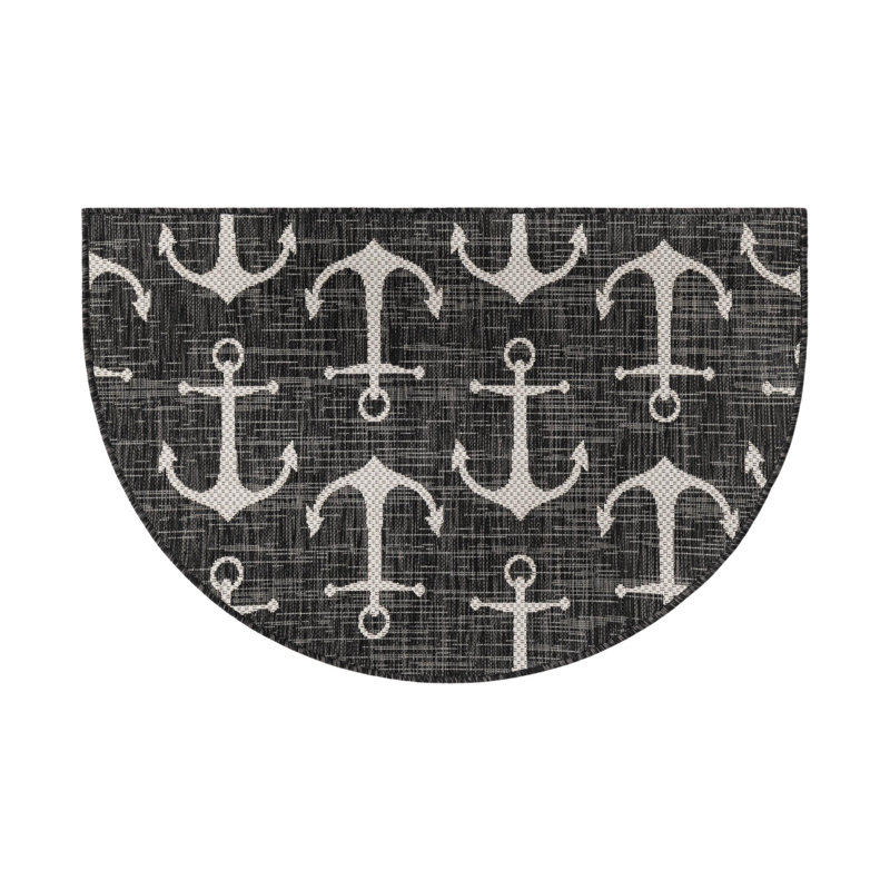 Glidden Charcoal Indoor/Outdoor Rug, Hearth 2'7" x 4'1"