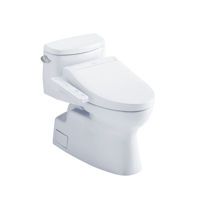 Toilette allongée une pièce 1,28 GPF TOTO® WASHLET + ® Carolina® II et siège de bidet WASHLET + ® C 2, blanc coton