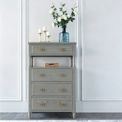Commode d'appoint ronde gris clair