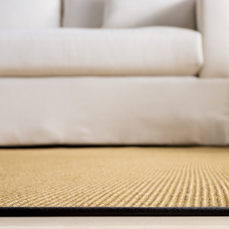 Msr9501 Martha Stewart Sisal/Jute Solid Color Rug in Natural/Gray/Ivory, Rectangle 4" x 6"