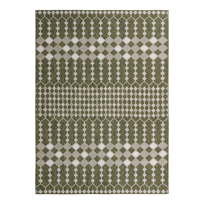 Green Traliccio Indoor/Outdoor Trellis Rug, Rectangle 10' x 14'