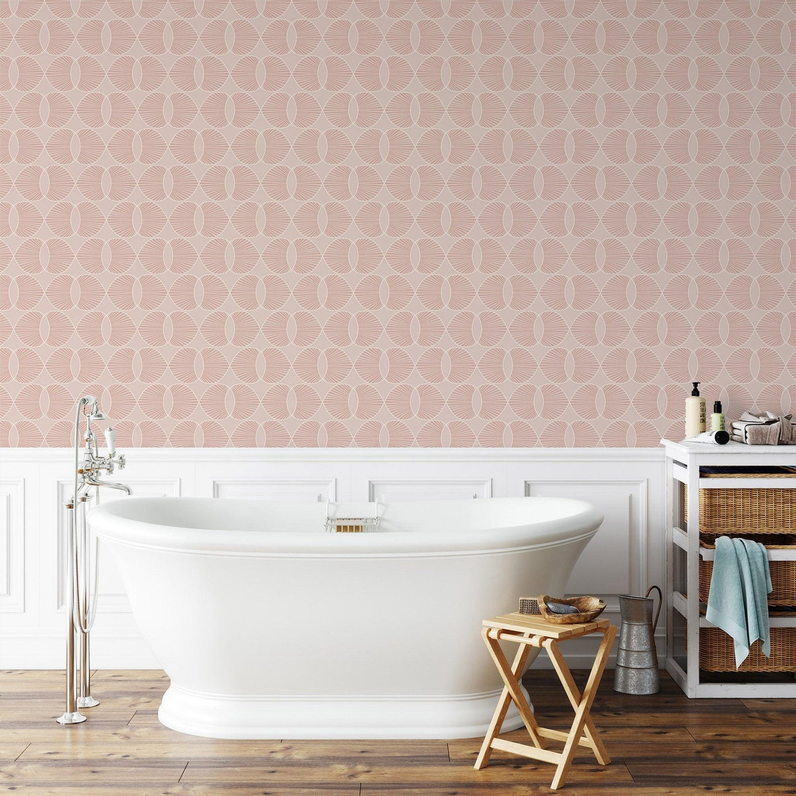 Lomé Wallpaper Roll, Rose Quartz, Faux Grasscloth, Non-pasted