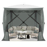 6x6FT Camping Gazebo Screen Tent,  Sided Pop-up Canopy Shelter with Mesh Windows