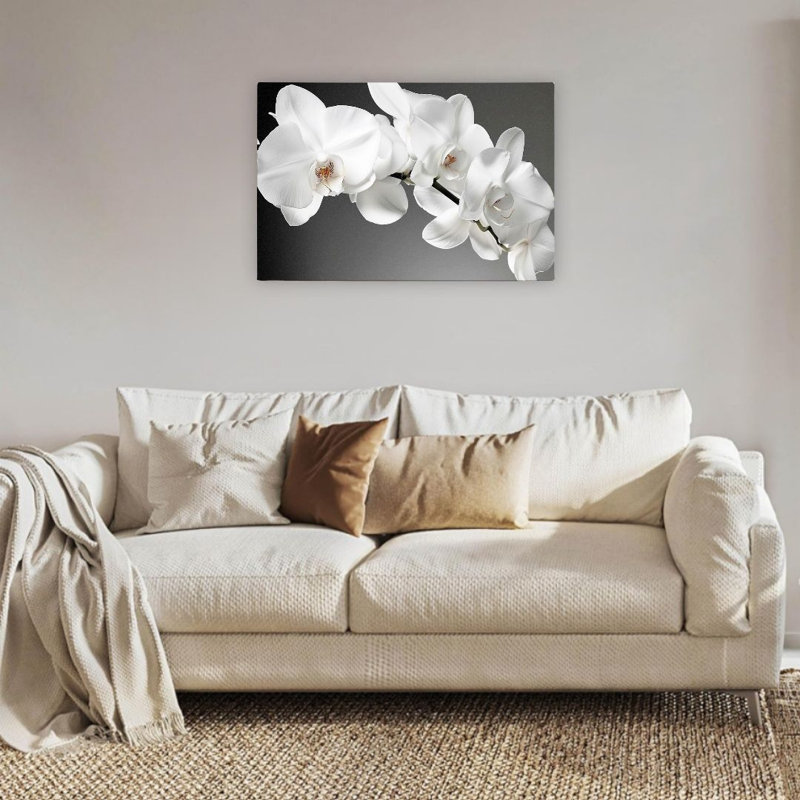 Floral blanc, fond mural en bois intégré, 36 po x 24 po