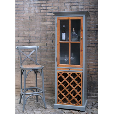 23.62" Grey Rectangular Solid Wood Wine Racks