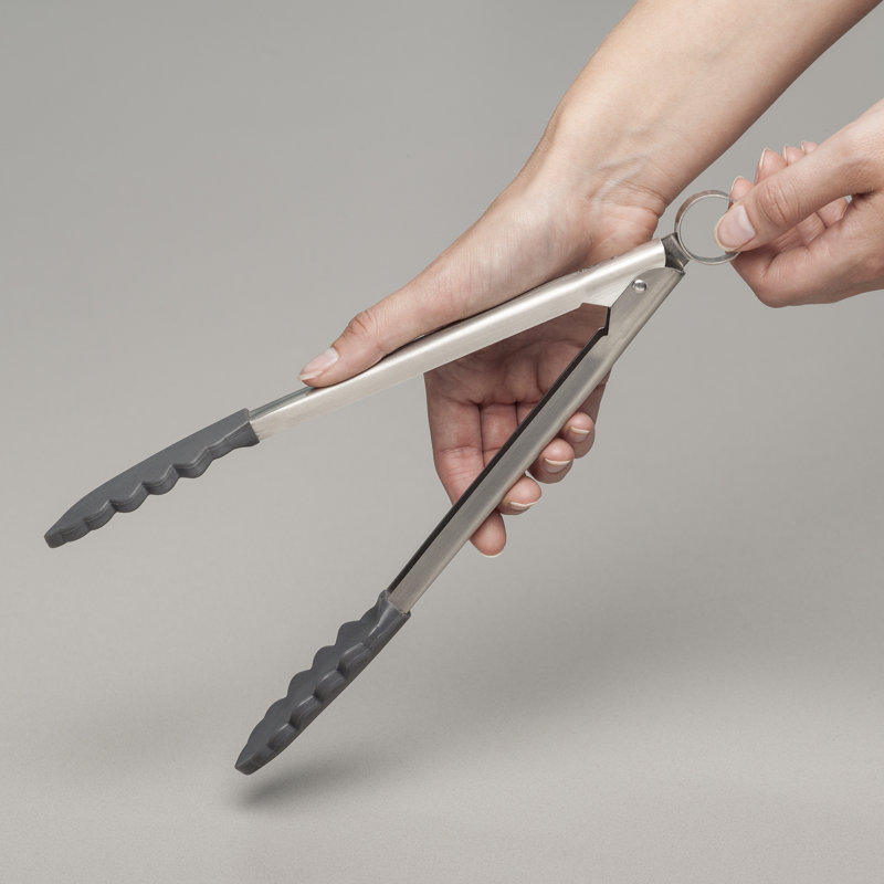 Zeal Kitchen Tong, 28.5cm L x 5.5cm W x 3cm D, Dark Grey