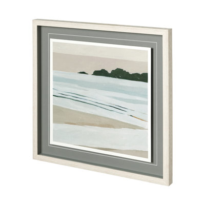 Coastal Lines I by Emma Scarvey a Hand Embelished Textured Framed Art Print Matted under Glass