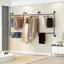 Industrial Pipe Clothing Rack Wall Mounted Garment Rack,Black Clothes Rack Retail Display Hanging Rod For Closet Storage,Laundry Room