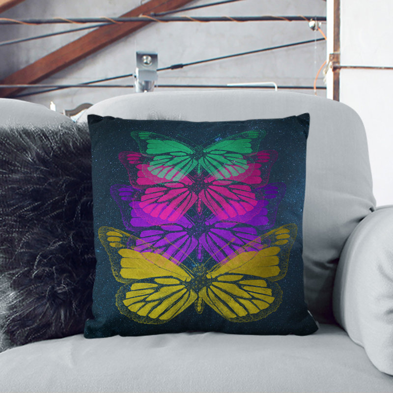 Square Cushion, 55cm H x 55cm W x 20cm D, Blue/Green