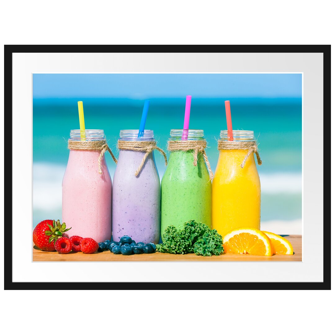 Gerahmter Fotodruck Smoothies in verschiedenen Farben