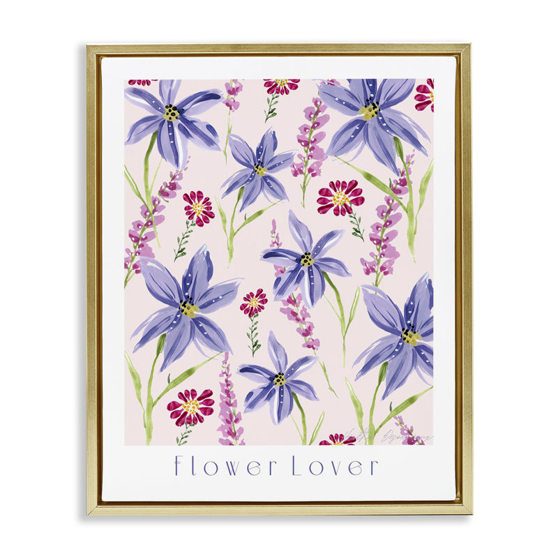 Art mural sur toile flottante à motif d'amoureux des fleurs, design par Heather Desormeaux, H 31 po x l 25 po