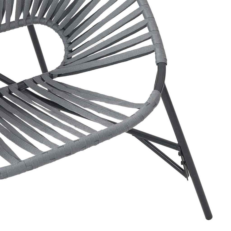 Garden Chair Set 3 Pcs Poly Rattan, Black/Light Grey