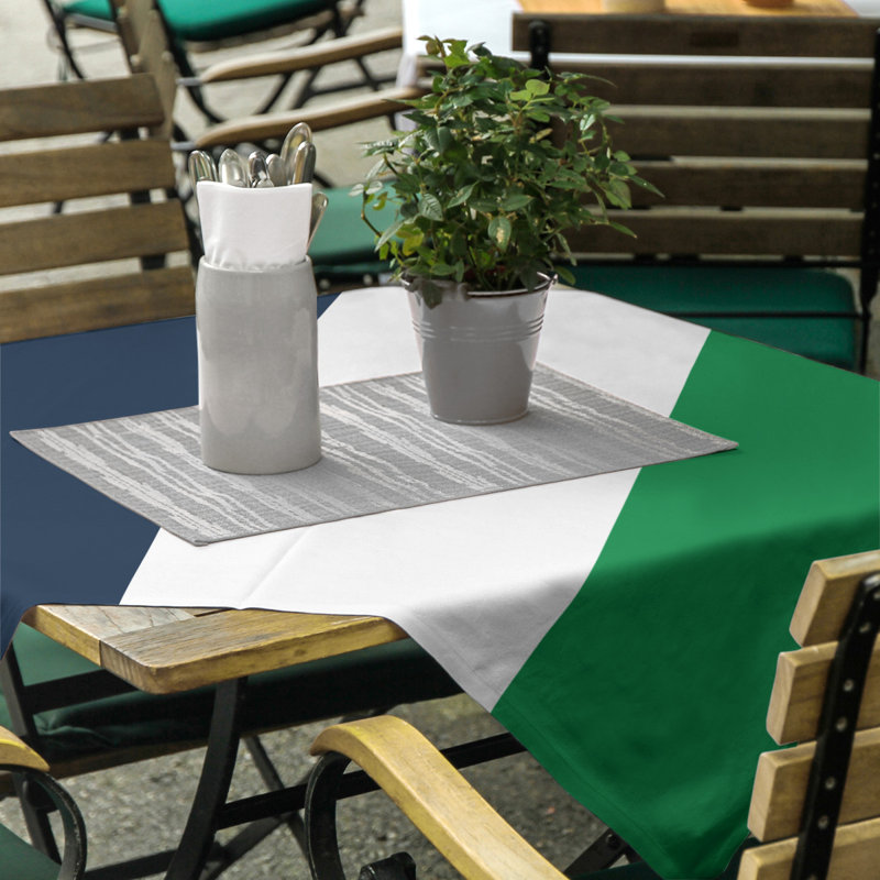Nappe mélange de coton à rayures South Bend, Bleu / Blanc / Vert