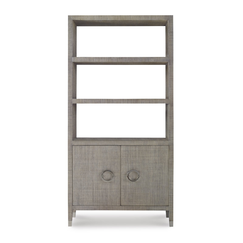 Caribe Solid Wood Bookcase, French Gray