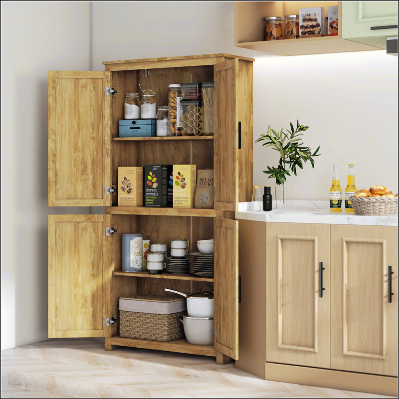 Armoire de rangement en rotin 64 po avec tablette réglable