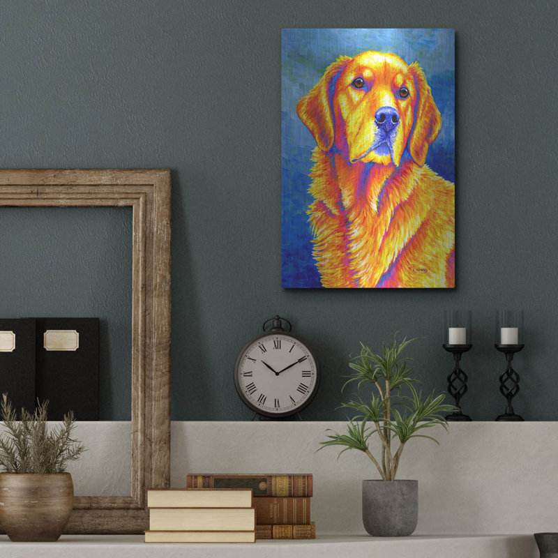 "Golden Retriever" par Rebecca Wang Art, H 16 po x l 12 po