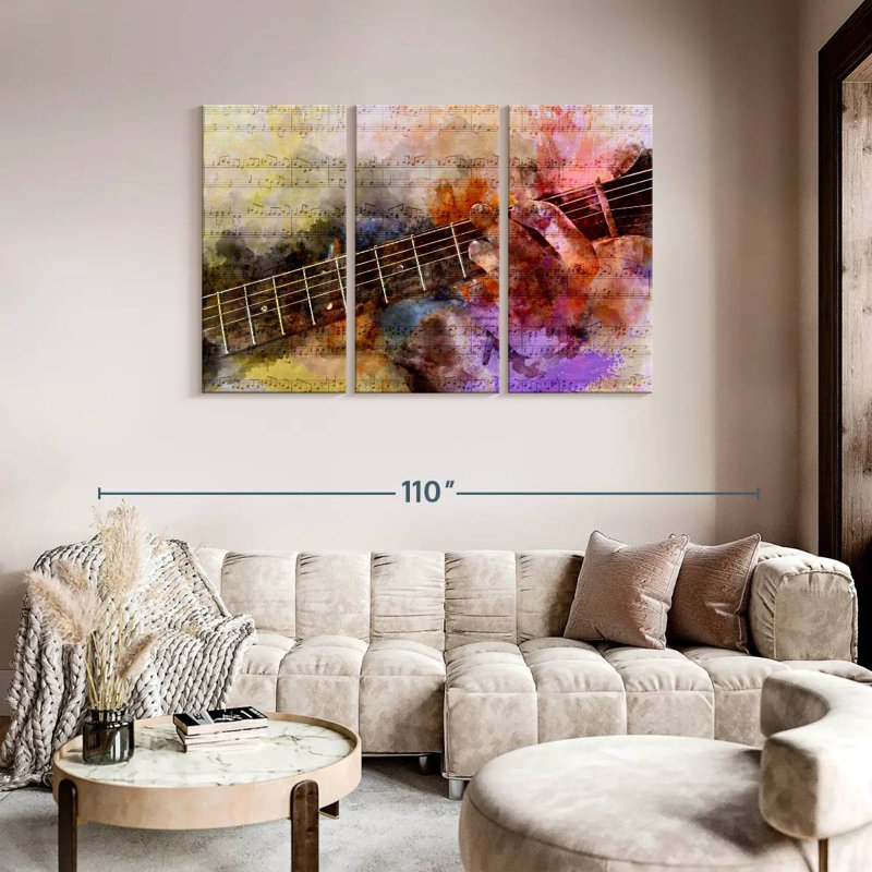 Guitare solo, reproduction sur toile, H 48 po x l 74 po x 1,25 po