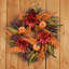 Couronne murale 19,69 pouces avec dahlias, mini citrouilles, baies et pommes de pin, décoration rustique de l'Action de grâce