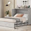 Lit escamotable double pleine grandeur avec tiroir et douilles, conception à poulie pour un fonctionnement en douceur-1048160468