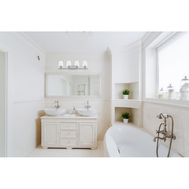 Éclairage pour meuble-lavabo à intensité variable à 4 lumières, Chrome