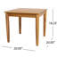 Table d'appoint en bois rustique avec lattes, 20 x 20 x 18,61, construction colorée, l 19,66 po x P 18,61 po