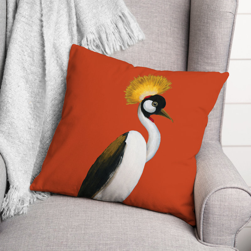 Outdoor Reversible Throw Pillow, Orange
