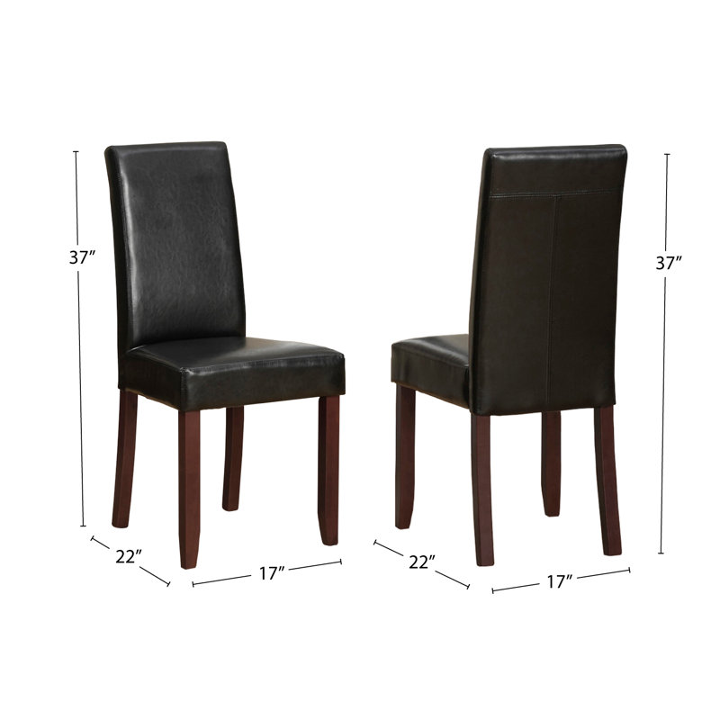 Chaises de salle à manger en simili cuir (ensemble de 2), chaises de salle à manger rembourrées avec pieds en bois, chaises de cuisine modernes, espresso