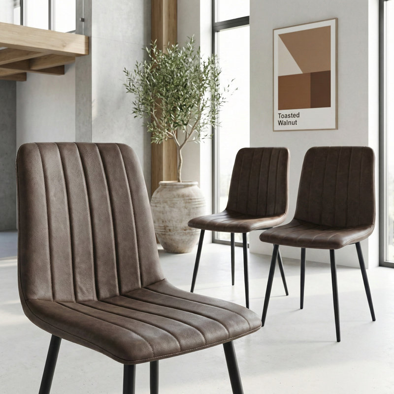 Ensemble de 6 chaises d'appoint Modern, Brun