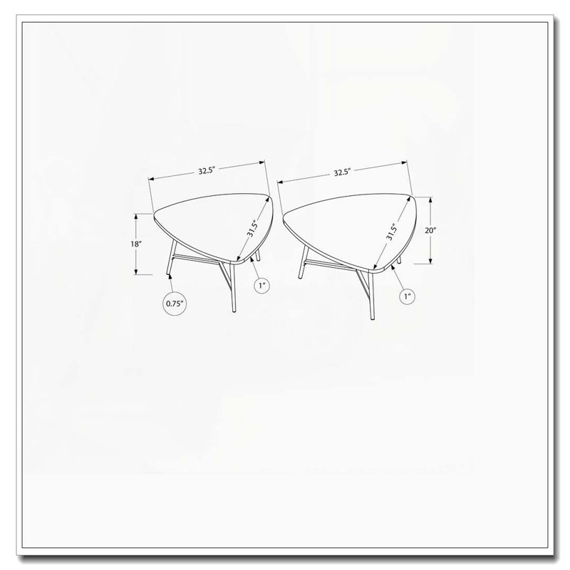 2-Piece Nesting Coffee Table Set Contemporary