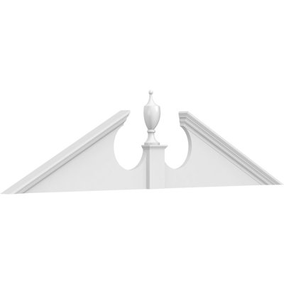 86"W x 21-1/2"H x 2-3/4"P (Pitch 6/12) Acorn Architectural Grade PVC Pediment (Acorn Ships Unattached in Box)
