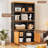 70'' Bookshelf  Bookcase With Storage Cabinet Book Shelf With Doors