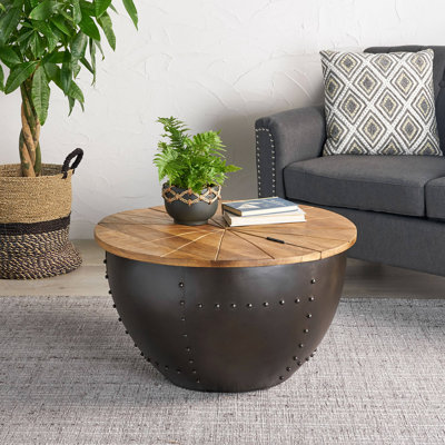 Table basse en bois et fer