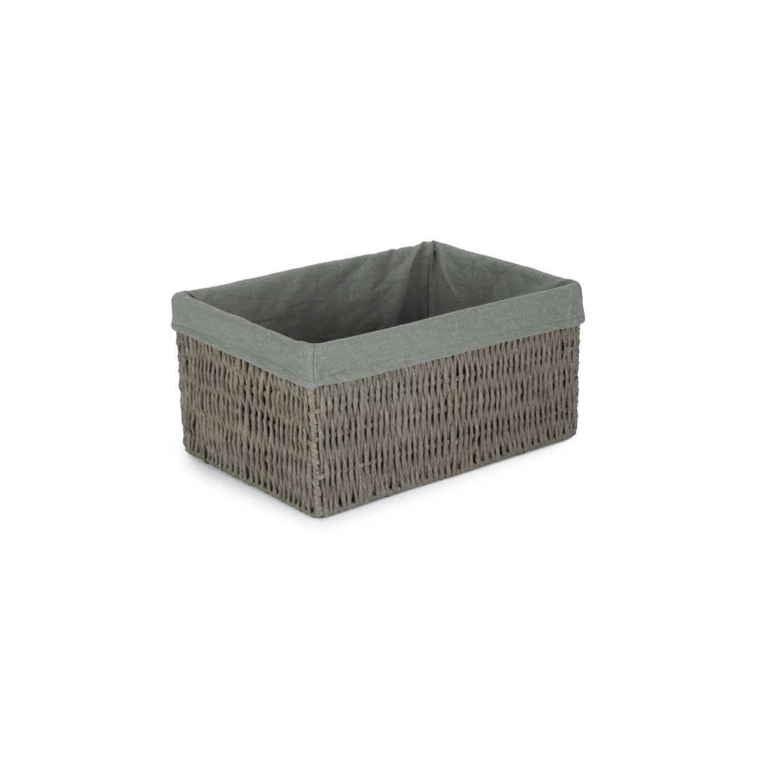 Wicker Paper Rope Storage Basket with Lining