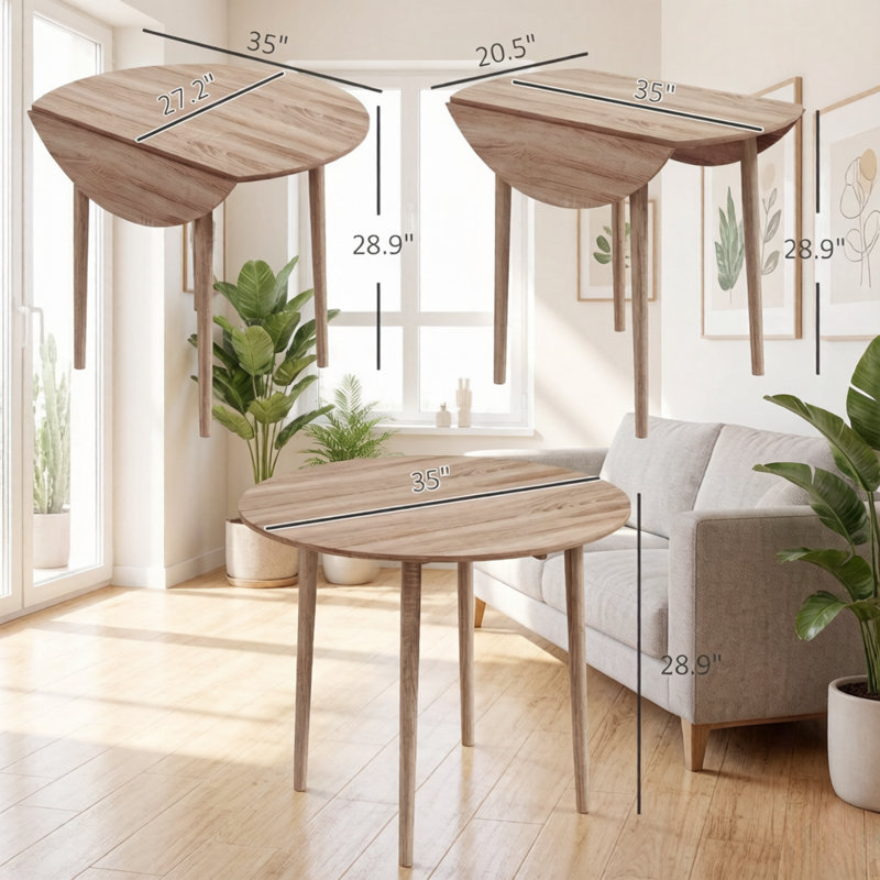 Tables de salle à manger extensibles (table seulement, sans chaises, avec plateau et pieds), chêne