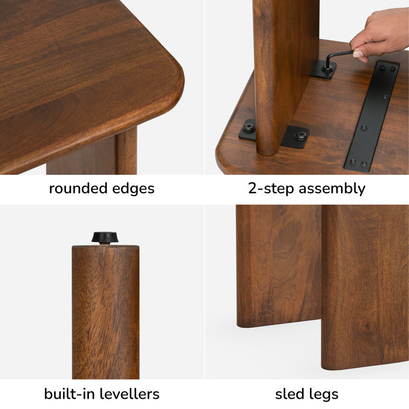 Folkes Solid Wood Console Table, Walnut