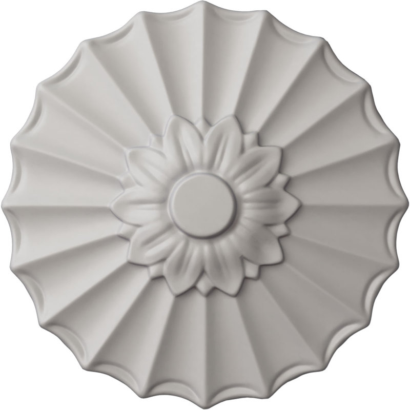 Shakuras 9"W x 1.375"D Ceiling Medallion, Ultra Pure White