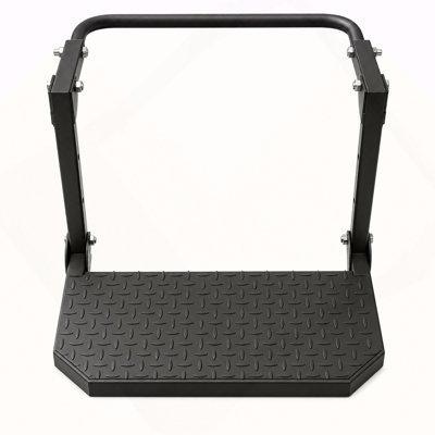 Universal Folding Tire Mounted Step Heavy Duty Adjustable Foldable Side Step for Truck SUV and RV Fit Most 10.2inch - 14.4inchTires Anti-Slip Raised Texture 300Lbs Load Bearing Black