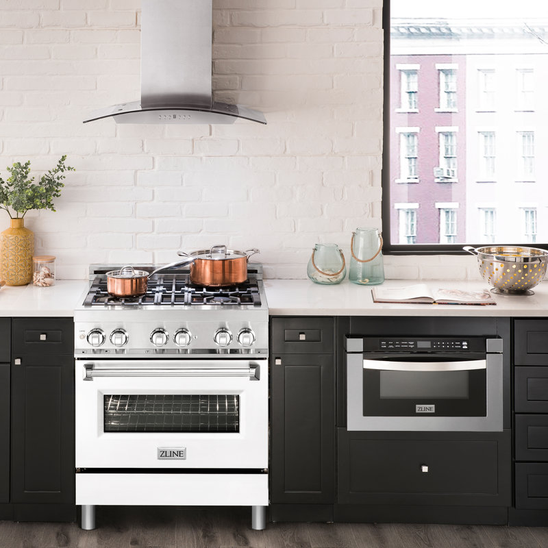 ZLINE 30" Legacy Dual Fuel Range, White Matte Stainless Steel