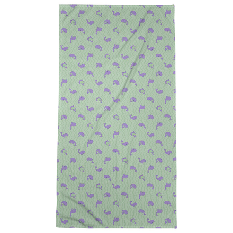 Katelyn Elizabeth Cotton Blend Bath Towel, Green/Purple