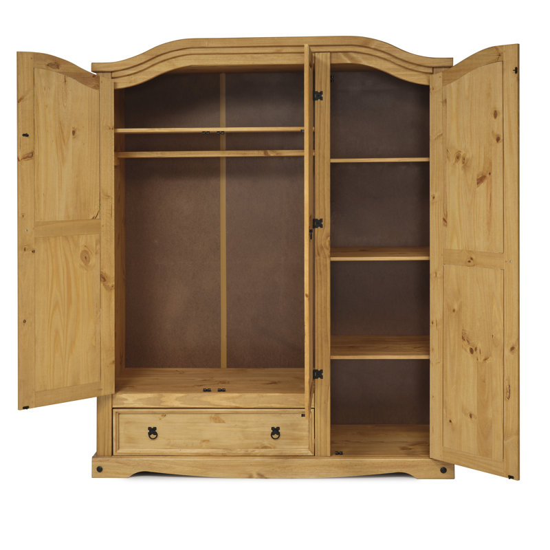 Gwenillian 3 Door Wardrobe, Antique Wax